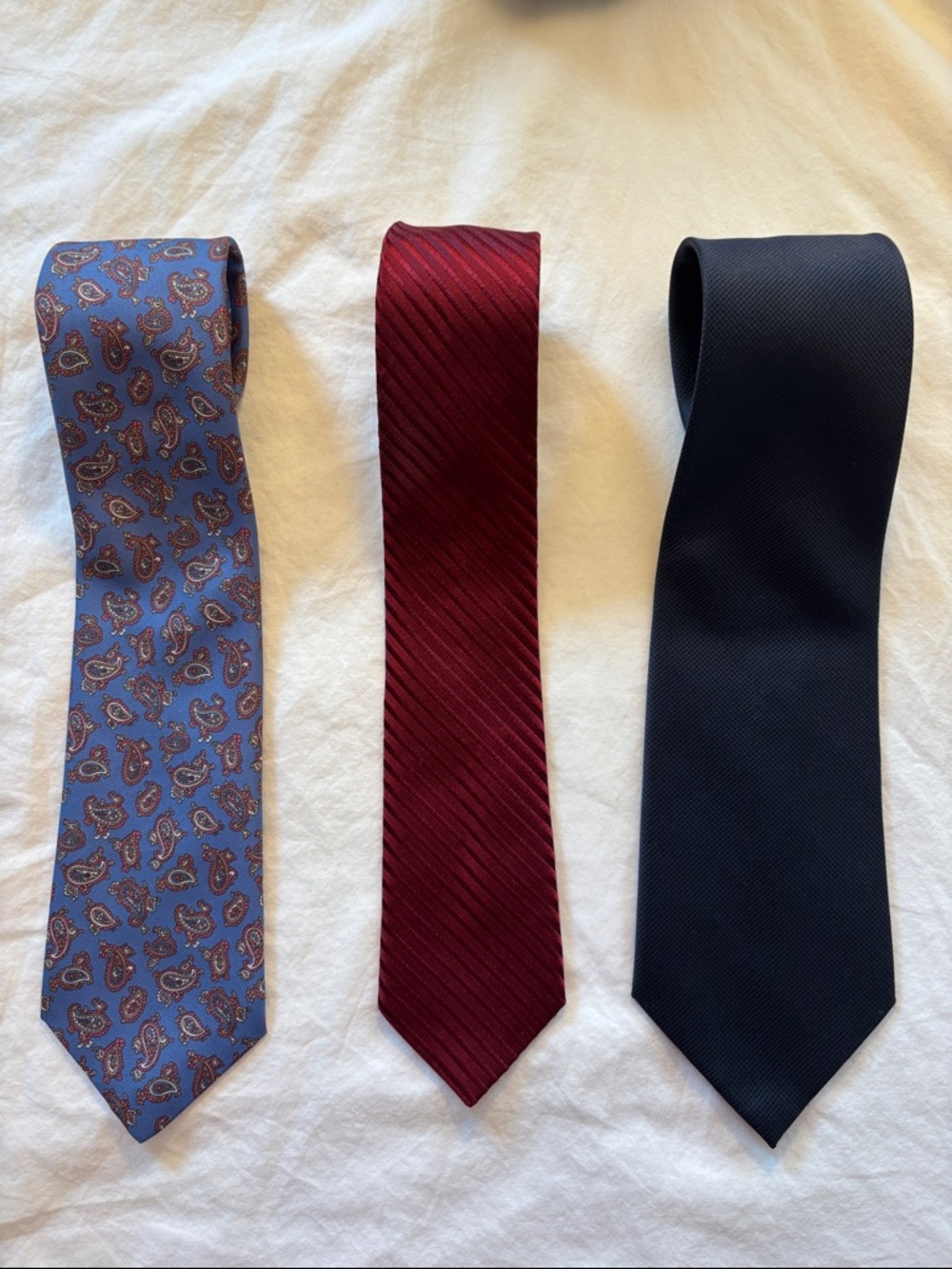 Set of 3 Classic Men's Ties - Egon von Furstenburg, Van Heusen & mystery brand.